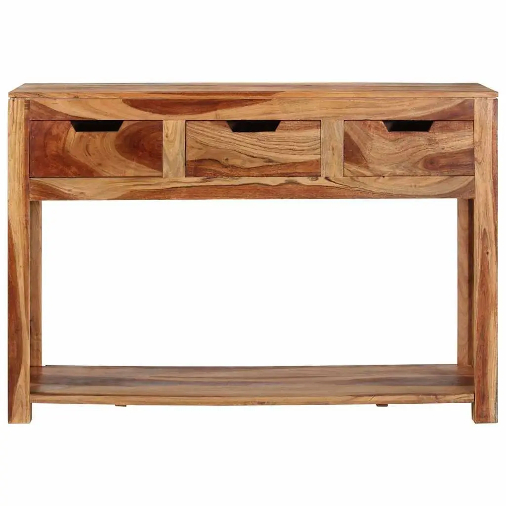 Wooden Console Table 110x35x75 cm Solid Acacia 3 Drawer Side Hallway End Table