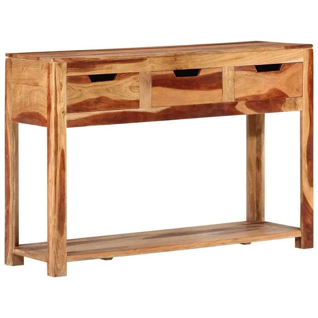 Wooden Console Table 110x35x75 cm Solid Acacia 3 Drawer Side Hallway End Table
