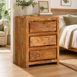 Enhance Your Space with a Solid Acacia 3 Drawer Cabinet