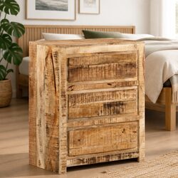Enhance Your Space with a 3 Drawer Solid Mango Wood Cabinet
