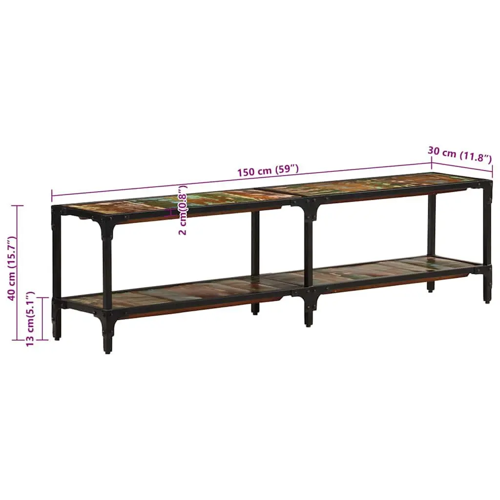 TV Cabinet 150x30x41 cm Solid Reclaimed Wood Vintage Antique Style Storage Unit