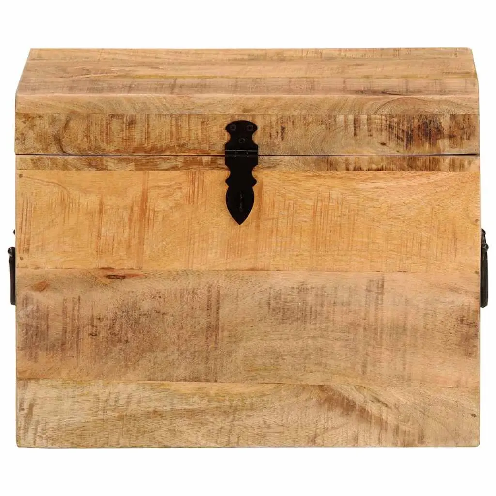 Storage Chest 39x28x31cm Solid Mango Wood Antique Style with Hinged Lid
