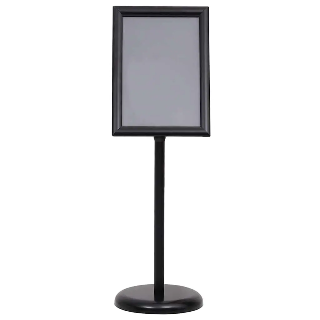 Poster Stand 2 Pieces Height Adjustable Aluminium Frame Black 45 x 32.7 x 108 cm