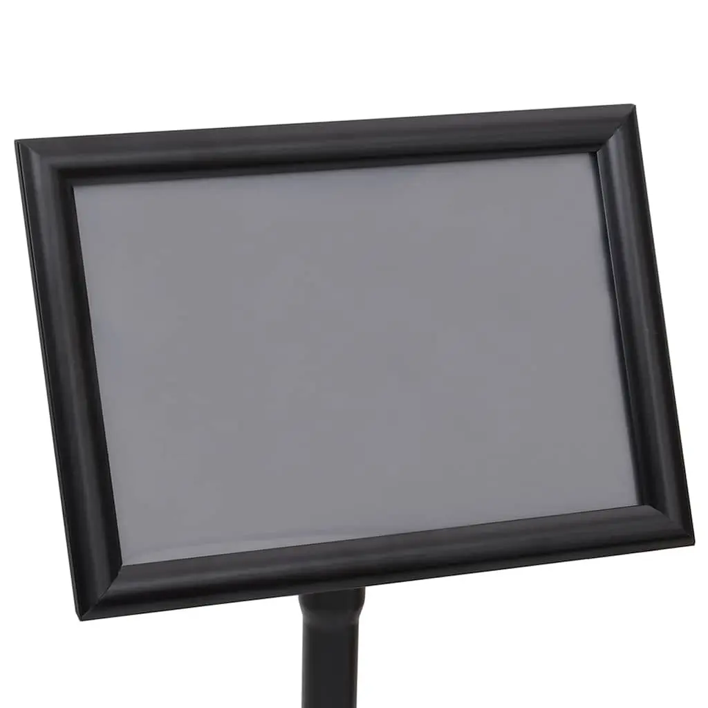 Poster Stand 2 Pieces Height Adjustable Aluminium Frame Black 45 x 32.7 x 108 cm