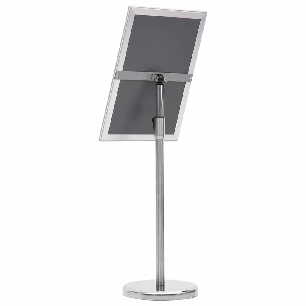 Poster Stand 2 pcs Silver Height Adjustable Rotatable Display 45 x 32.7 x 108 cm