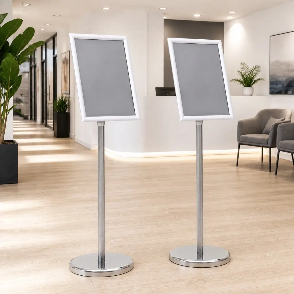Poster Stand 2 Pack Height Adjustable Rotatable Aluminum Frame