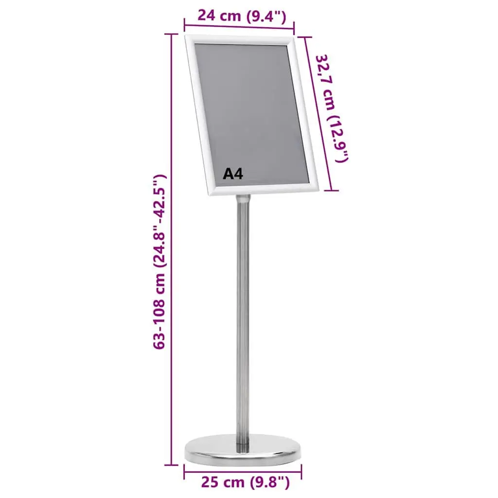 Poster Stand 2 Pack Height Adjustable Rotatable Aluminum Frame