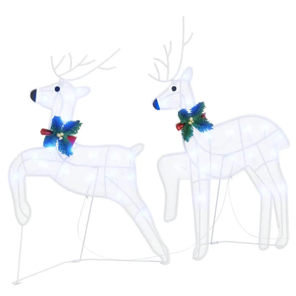 5 Piece White Fabric LED Reindeer Indoor Seasonal Decoration Art Deco