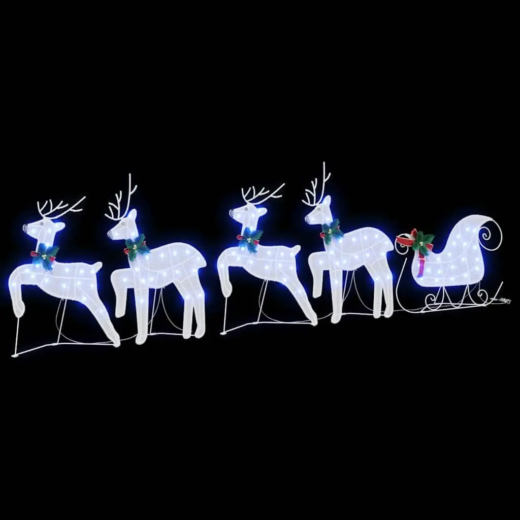 5 Piece White Fabric LED Reindeer Indoor Seasonal Decoration Art Deco