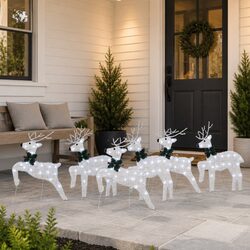Elegant Silver LED Reindeer Set for Holiday Cheer