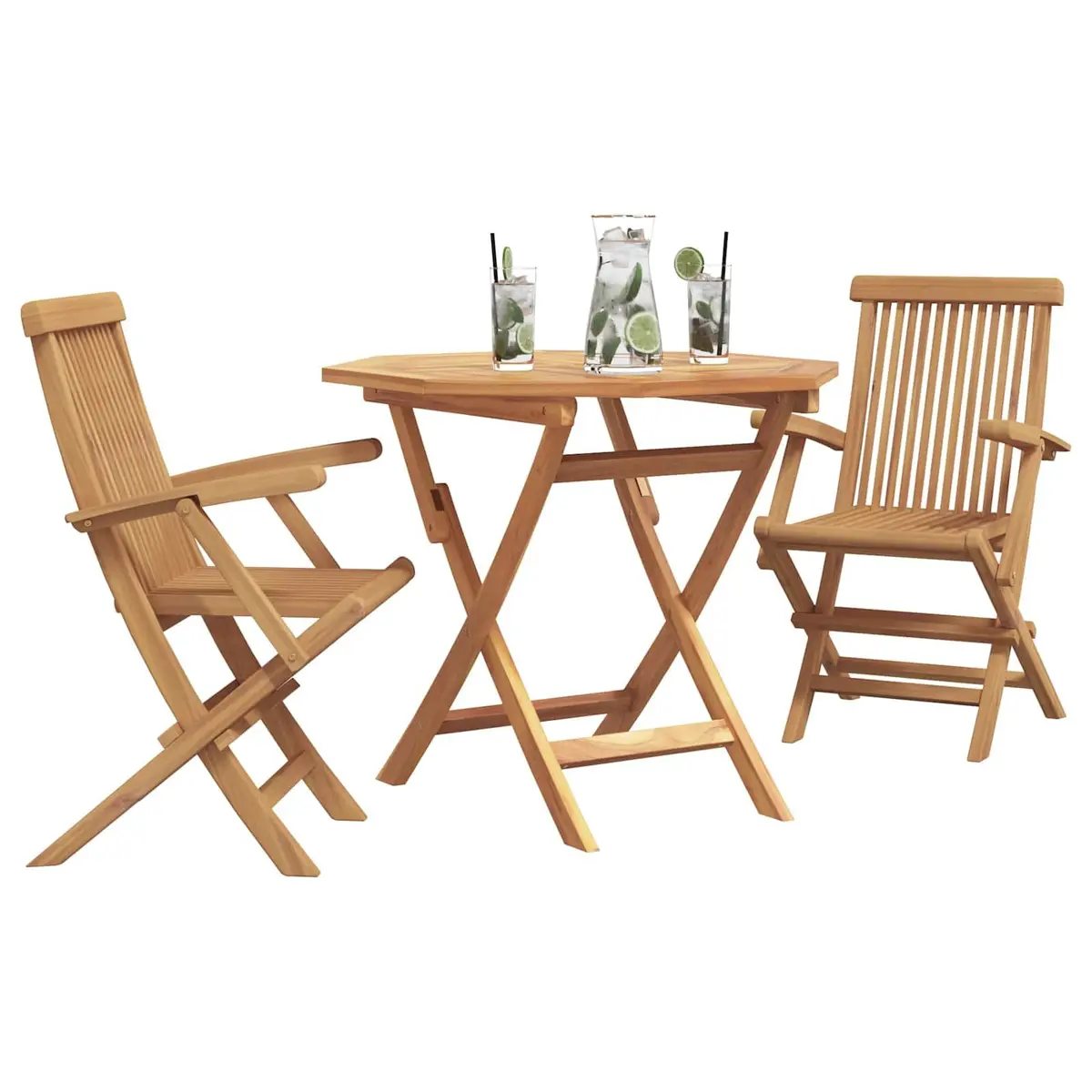 Garden Dining Set 3 Pieces Outdoor Furniture Brown Solid Acacia Wood Table