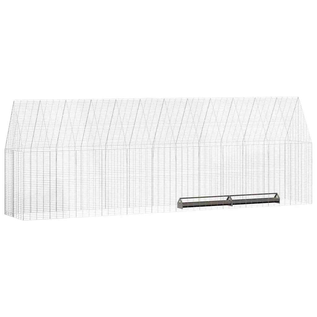 Chicken Cage 2 pcs Outdoor Small Animal Hutch Galvanised Steel Construction