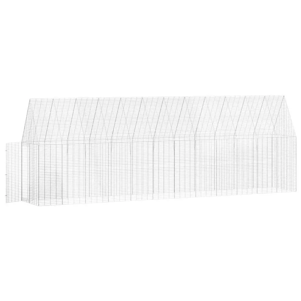 Chicken Cage 2 pcs Outdoor Small Animal Hutch Galvanised Steel Construction