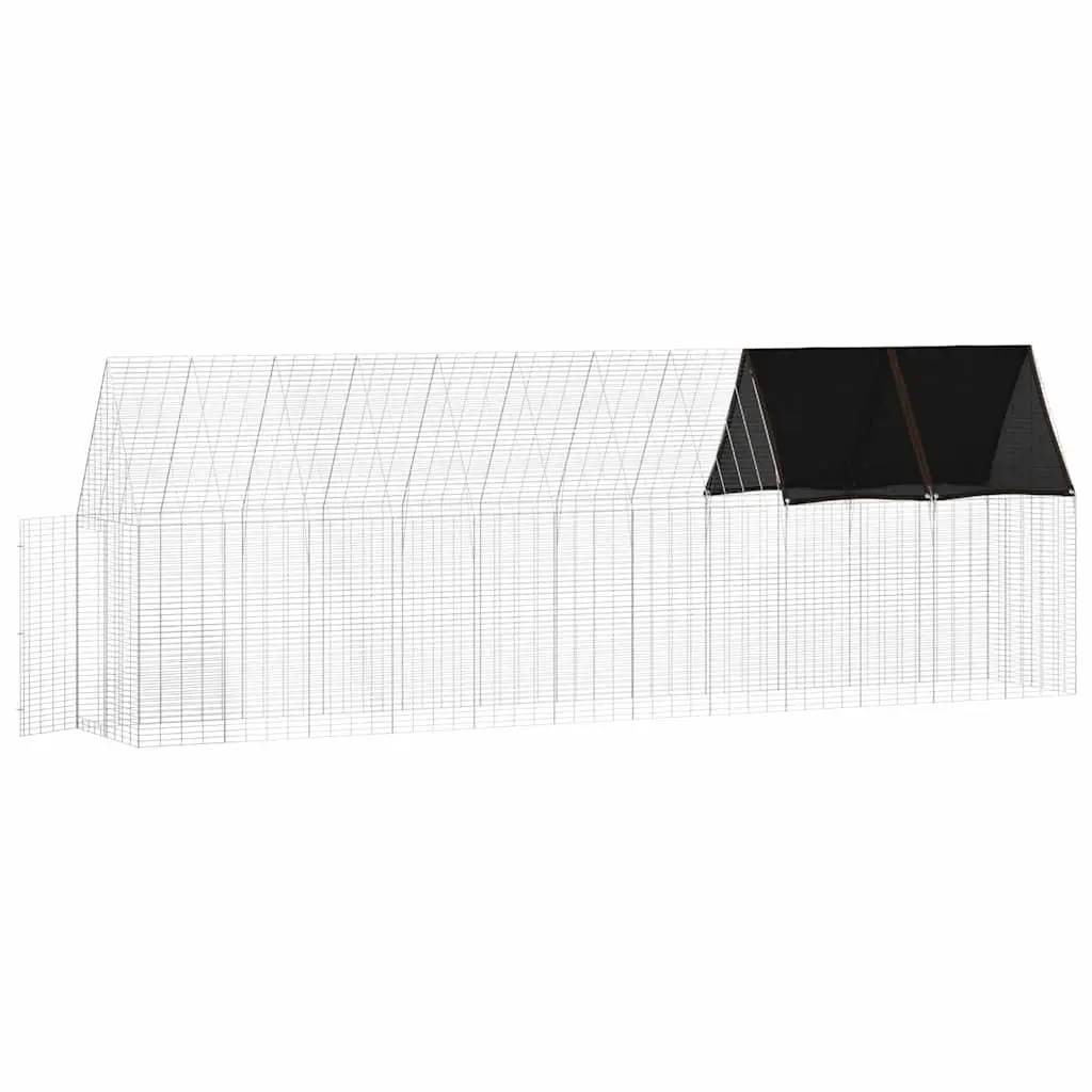 Outdoor Habitat Cage 2 Piece Silver Galvanised Steel for Small Animals