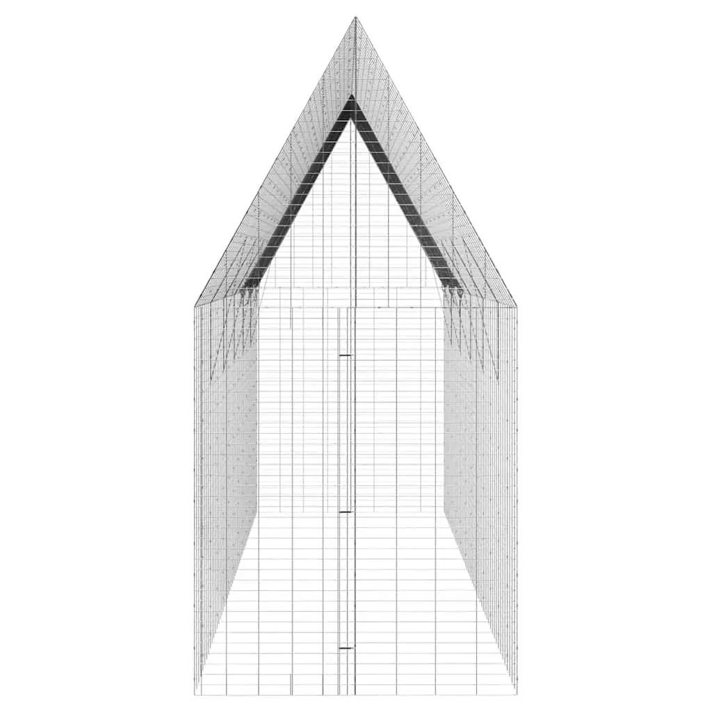 Outdoor Habitat Cage 2 Piece Silver Galvanised Steel for Small Animals