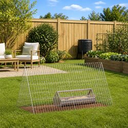 Outdoor Silver Chicken Cage 110 x 55 x 55 cm in Galvanized Steel