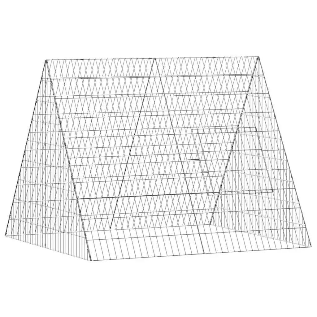 Chicken Cage Galvanised Steel 110x100x85cm Silver Outdoor Poultry Coop
