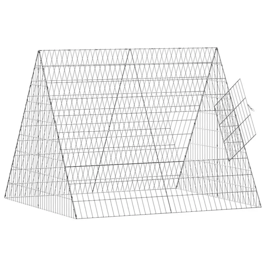 Chicken Cage Galvanised Steel 110x100x85cm Silver Outdoor Poultry Coop