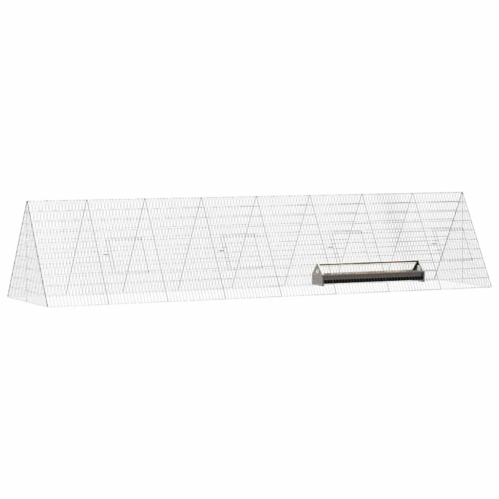 Chicken Cage 430 x 100 x 85 cm Galvanised Steel Outdoor Poultry Housing