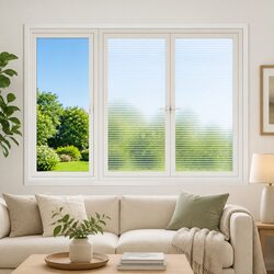 Self-Adhesive Window Film with Frosted Stripes for Privacy