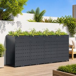 Stylish Outdoor Bin Storage with Planter Roof
