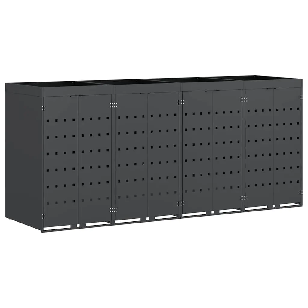 Wheelie Bin Storage Enclosure 4 Bins Outdoor Garden Waste Container Planter Roof