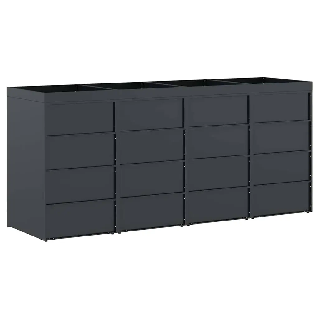 Wheelie Bin Storage Enclosure 4 Bins Outdoor Garden Waste Container Planter Roof