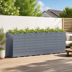 Wheelie Bin Storage Enclosure for 5 Bins Light Grey Outdoor Garden Waste