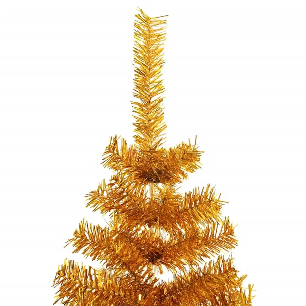 Artificial Christmas Tree 180cm Cone Shape Gold 300 LEDs Indoor Outdoor