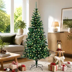 Artificial Christmas Tree 210cm with USB-Powered LED Lights