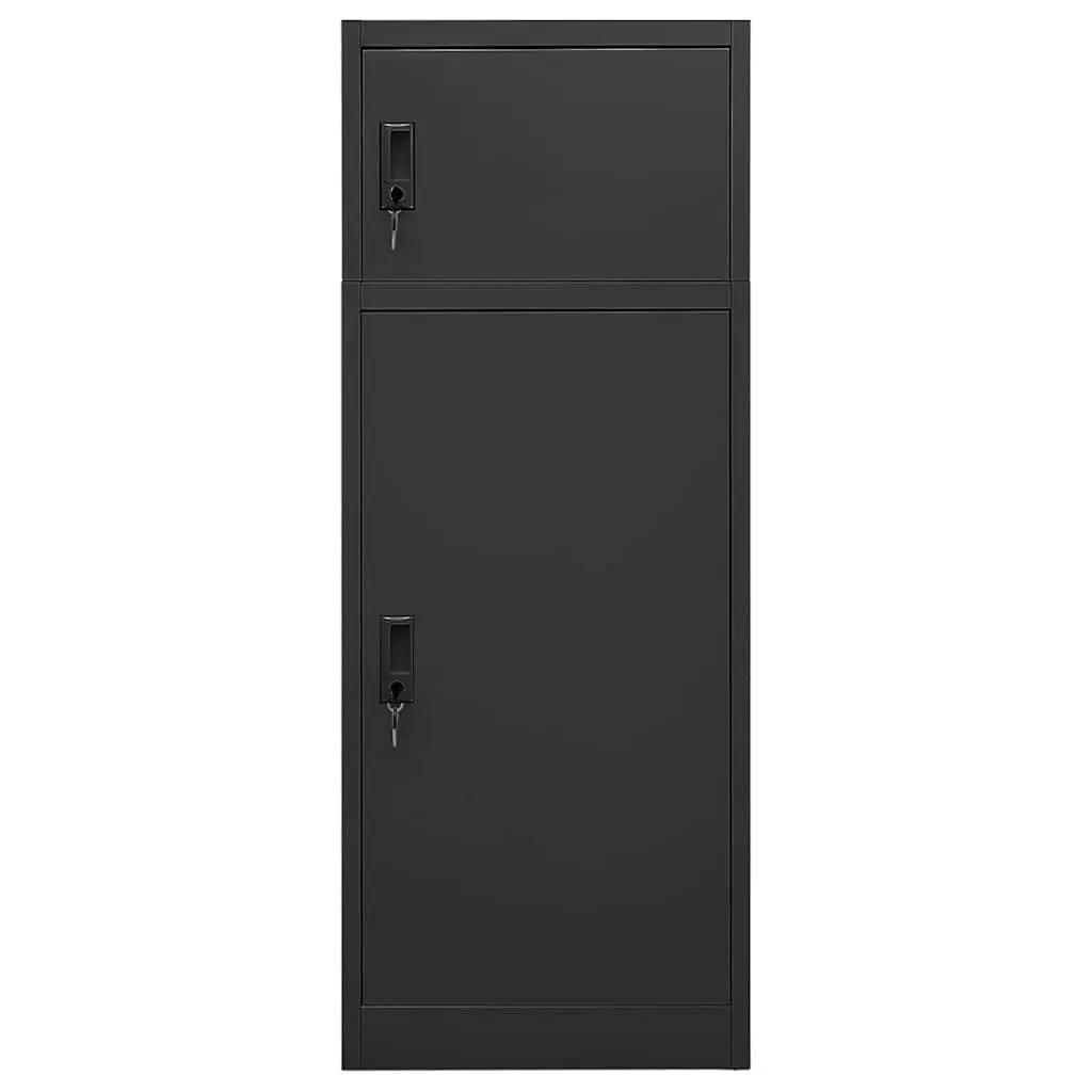 Saddle Cabinet Storage Locker Anthracite 53x53x140cm 2 Compartment Lockable Doors