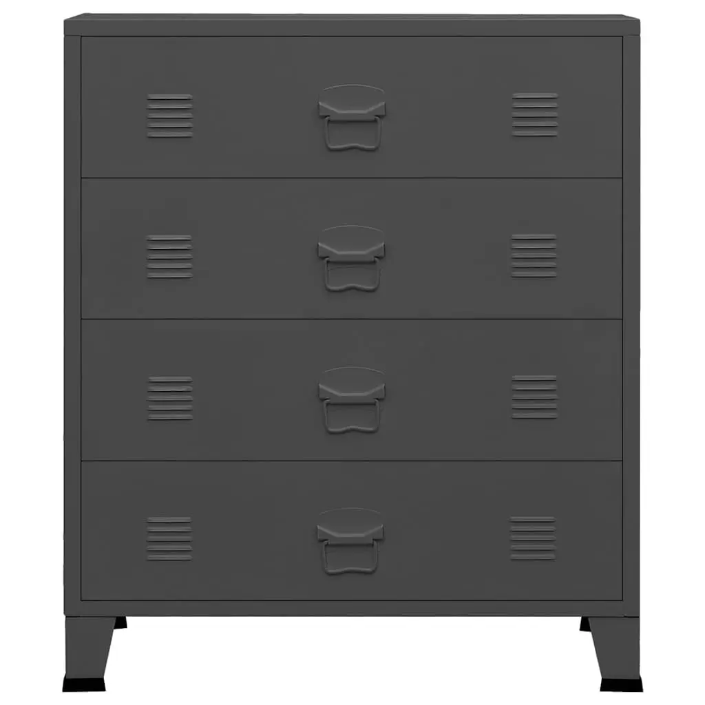 Metal Drawer Cabinet 4 Drawers Anthracite Organiser