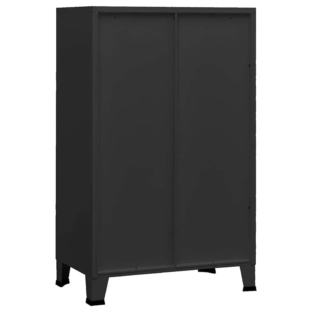 Black Metal Sideboard Storage Chest with Shelves and Drawers for Organizing Essentials