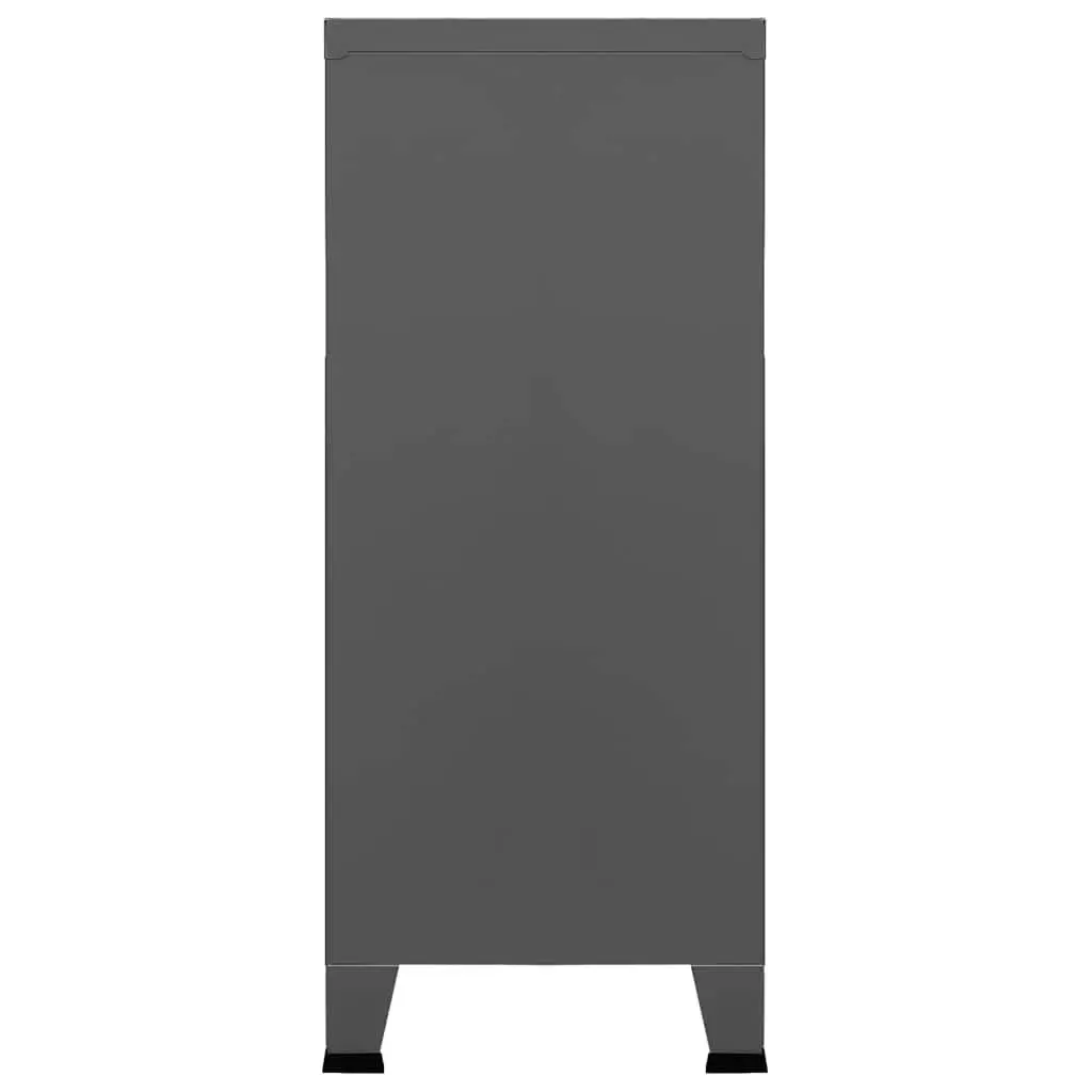 Industrial Storage Chest 90x40x100cm Steel Cabinet with Two Shelves