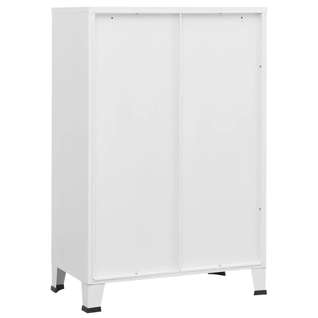 Industrial Storage Chest 6 Door Metal Cabinet White Organiser Locker Box