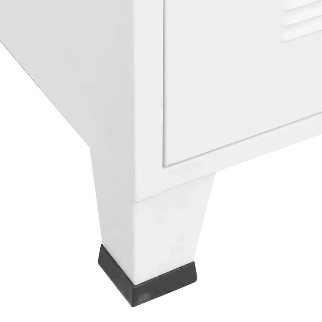 Industrial Storage Chest 6 Door Metal Cabinet White Organiser Locker Box
