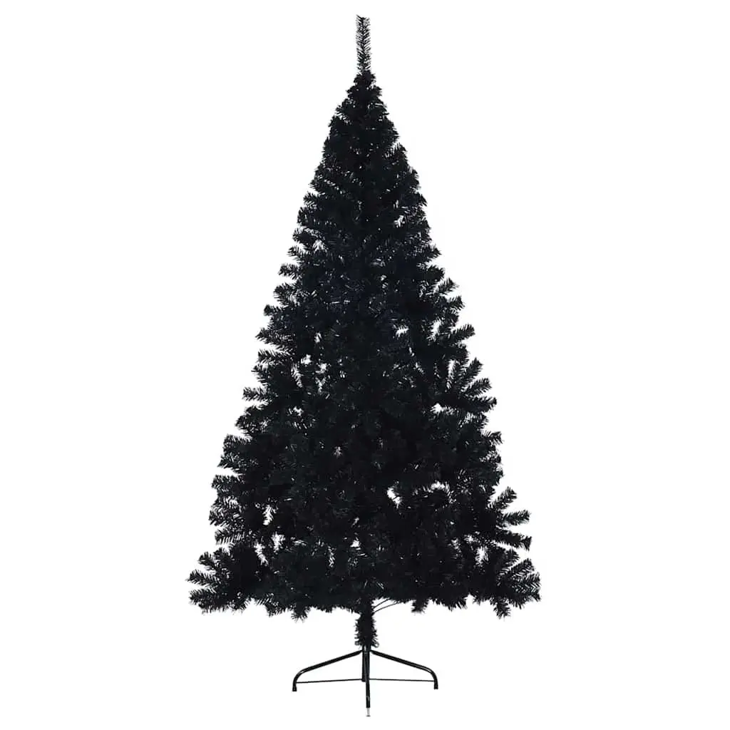 240cmArtificialPrelitChristmasTreeBlackConeWarmWhiteLEDIndoorOutdoorUsage