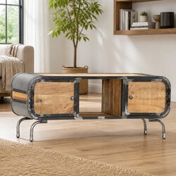 TV Cabinet 110x30x42 cm Solid Wood Storage Unit with Doors Shelves Brown