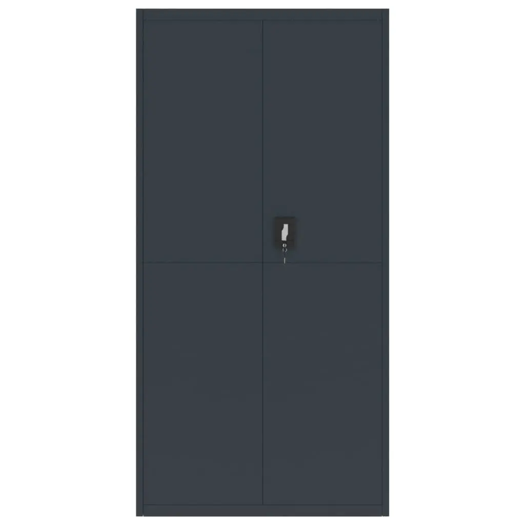 File Cabinet 90x40x180cm Steel Lockable Adjustable Shelves Anthracite