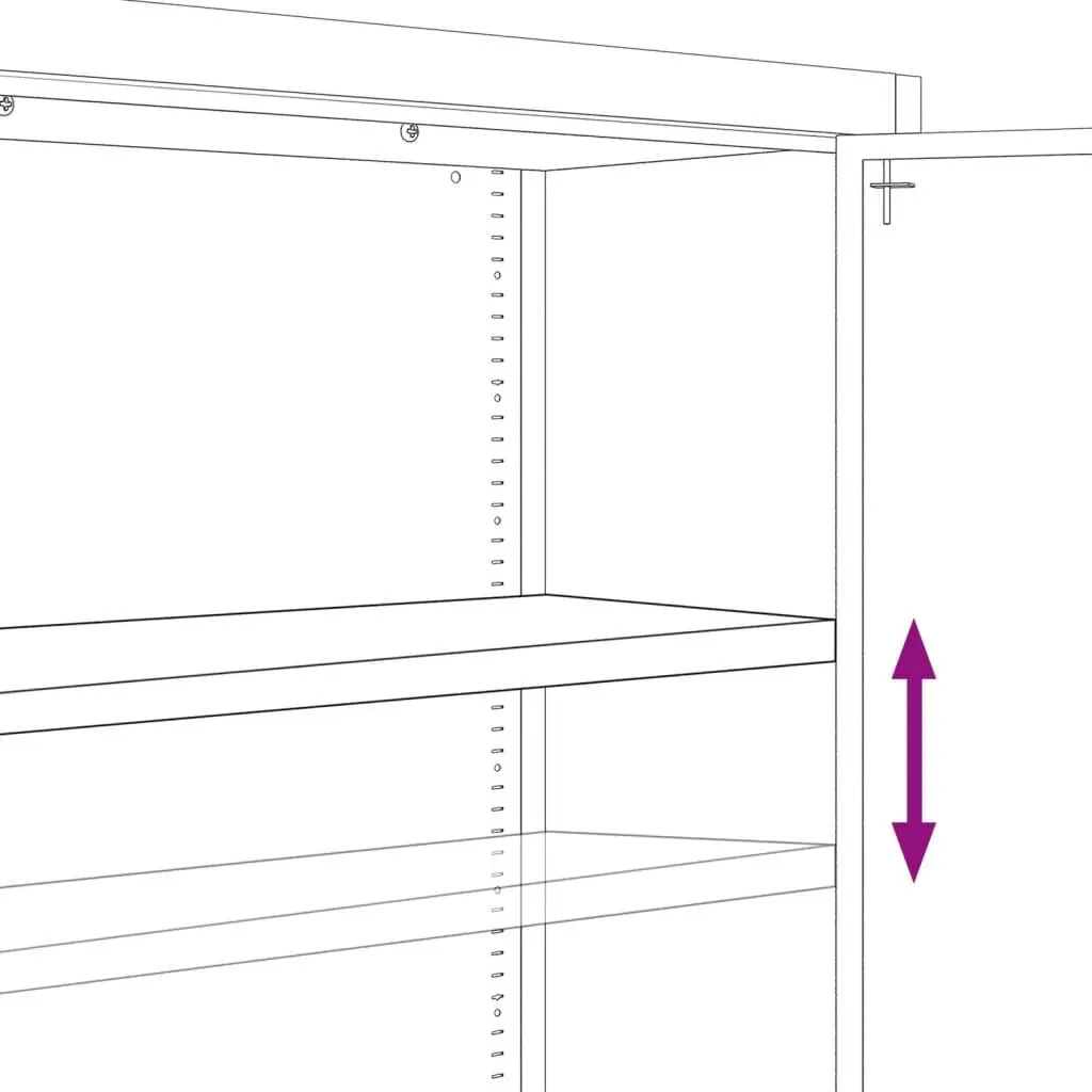 File Cabinet 90x40x180cm Steel Lockable Adjustable Shelves Anthracite
