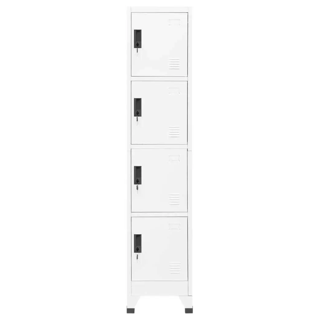 Steel Locker Cabinet White Lockable Doors for Office School