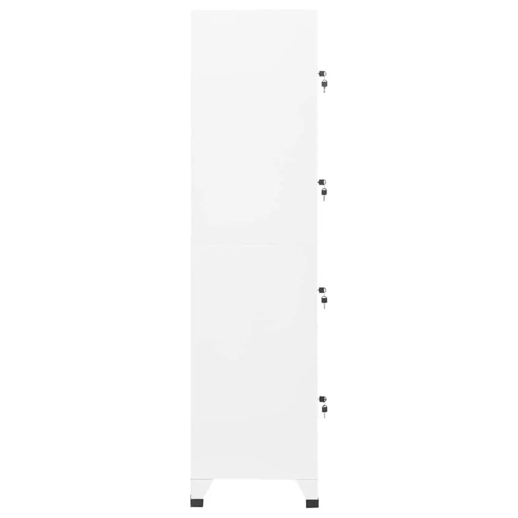 Steel Locker Cabinet White Lockable Doors for Office School