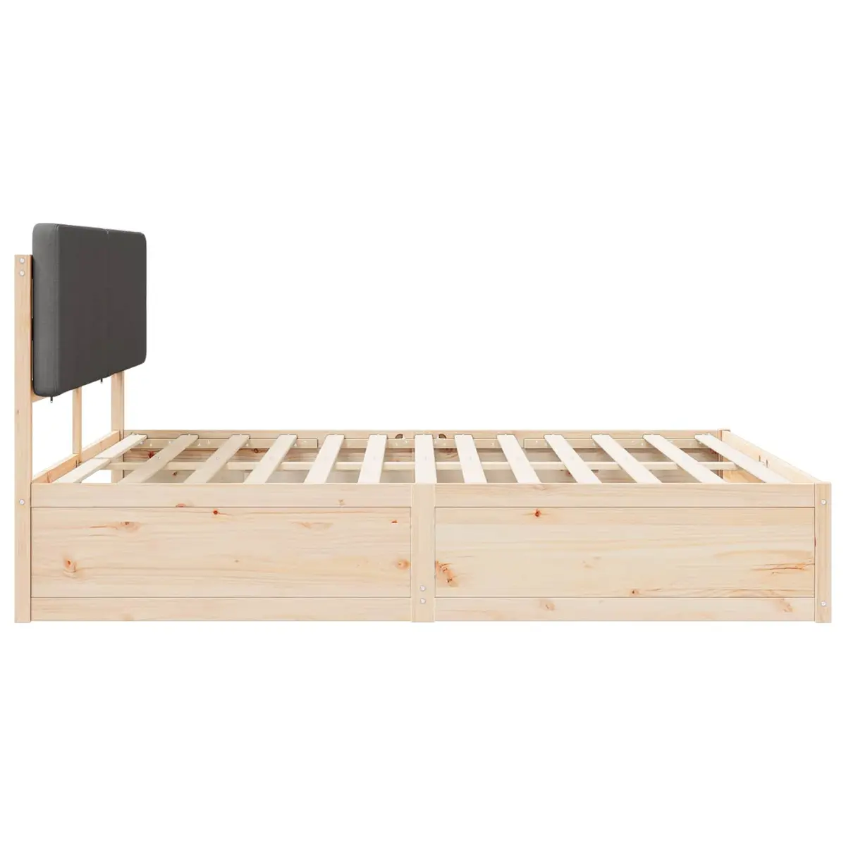 Bed Frame 180 x 200 cm Upholstered Headboard Dark Grey Modern