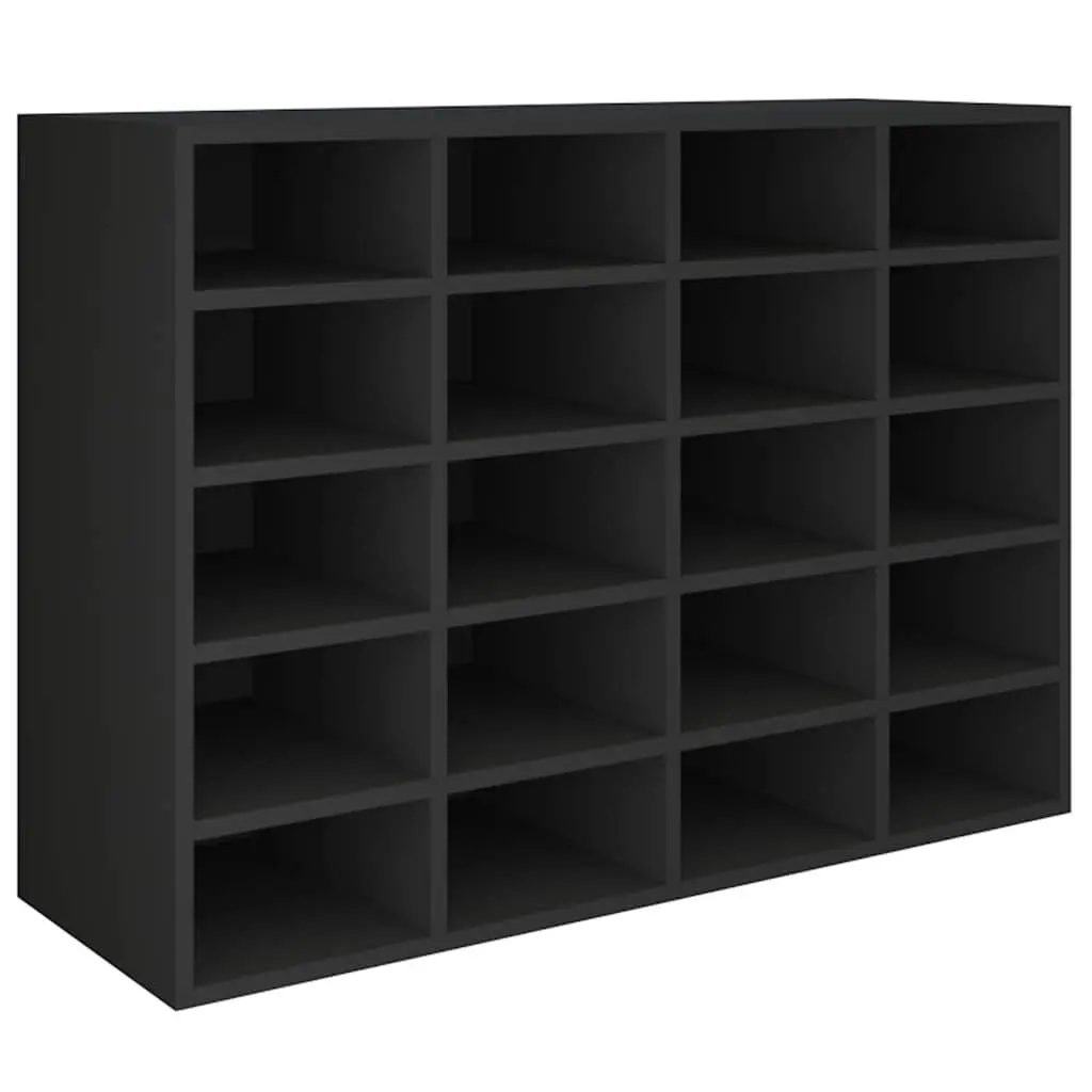 Shoe Rack Organiser 20 Compartments Black Wall Mount Storage Cabinet