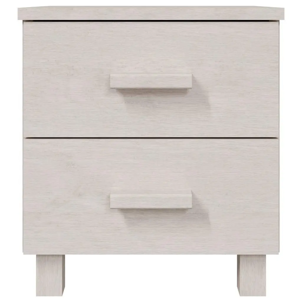 Wooden Bedside Cabinets Pair White 2 Drawers Storage Tables