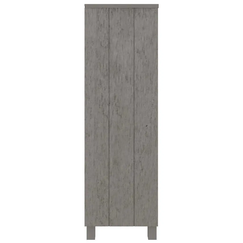 Book Cabinet 85x35x112cm Solid Pinewood 3-Shelf Storage Unit Light Grey