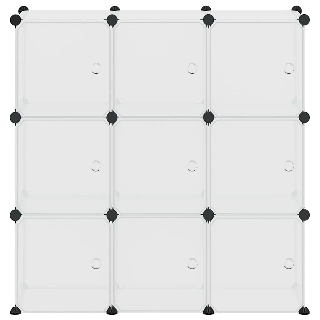 Storage Cube Organiser 9 Cube Transparent Doors Modular Shelving Unit