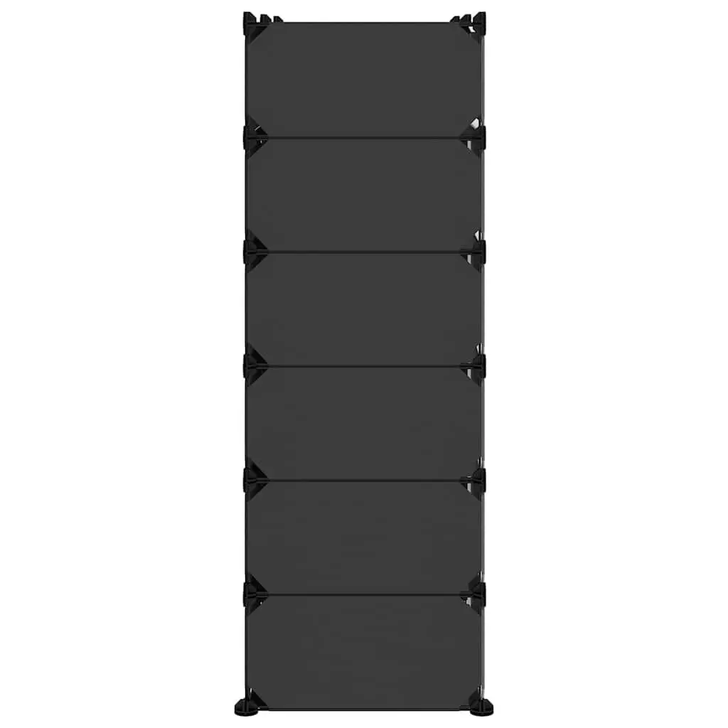 Shoe Rack 94.5x36.5x106cm Black Waterproof Storage Organiser with Steel Frame