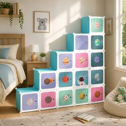 Organised Spaces with the 15-Cube Storage Cabinet for Kids