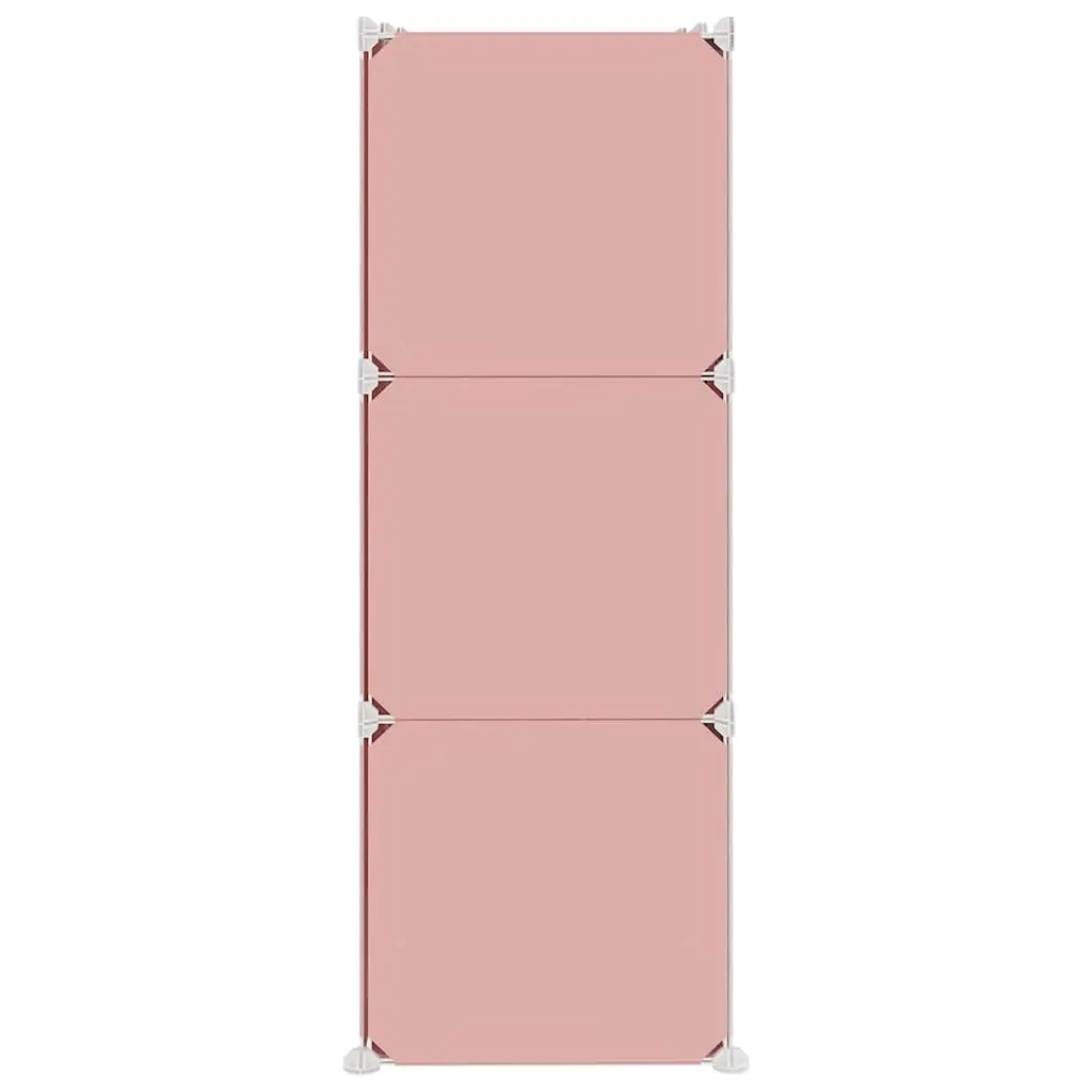 Cube Storage Cabinet 6 Cubes Pink Organiser Durable Steel Frame Easy Assembly